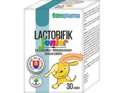 Edenpharma LACTOBIFIK junior žuvacie tablety, príchuť pomaranč 1x30 ks