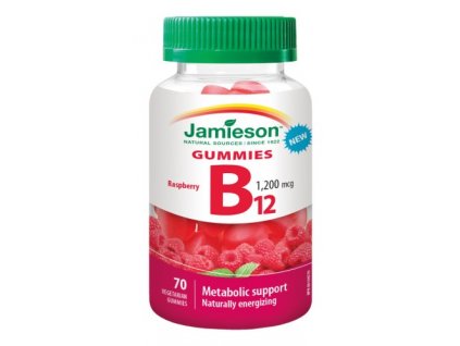 Jamieson - B12 Gummies Malina 1200 mcg 70 želé pastiliek