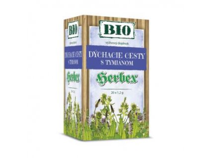 HERBEX BIO DÝCHACIE CESTY s tymiánom bylinná zmes čaj 20 x 1,2 g