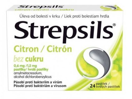 Strepsils pastilky citrón bez cukru 24 ks