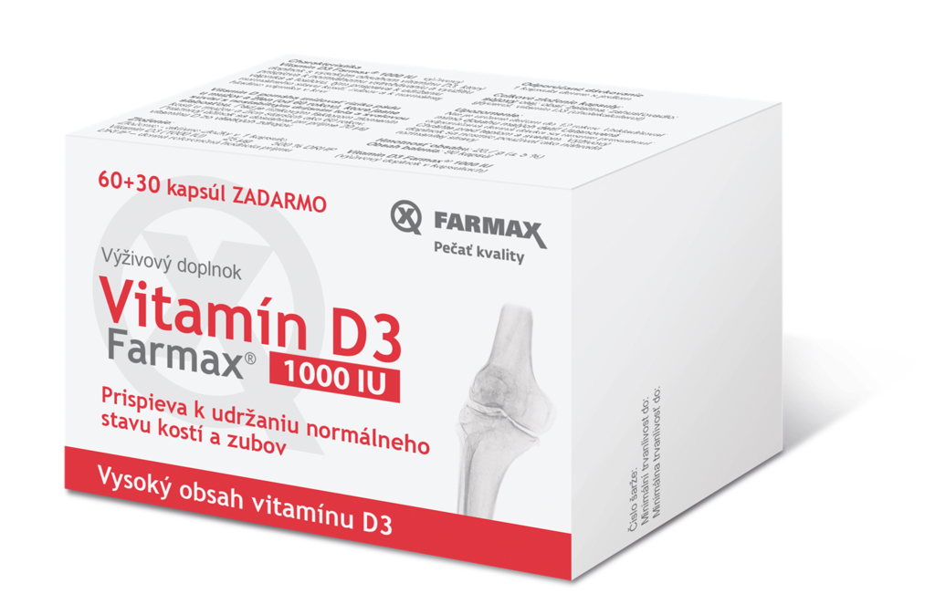 NEURAXPHARM Vitamin D3 60 + 30 kapsúl ZDARMA