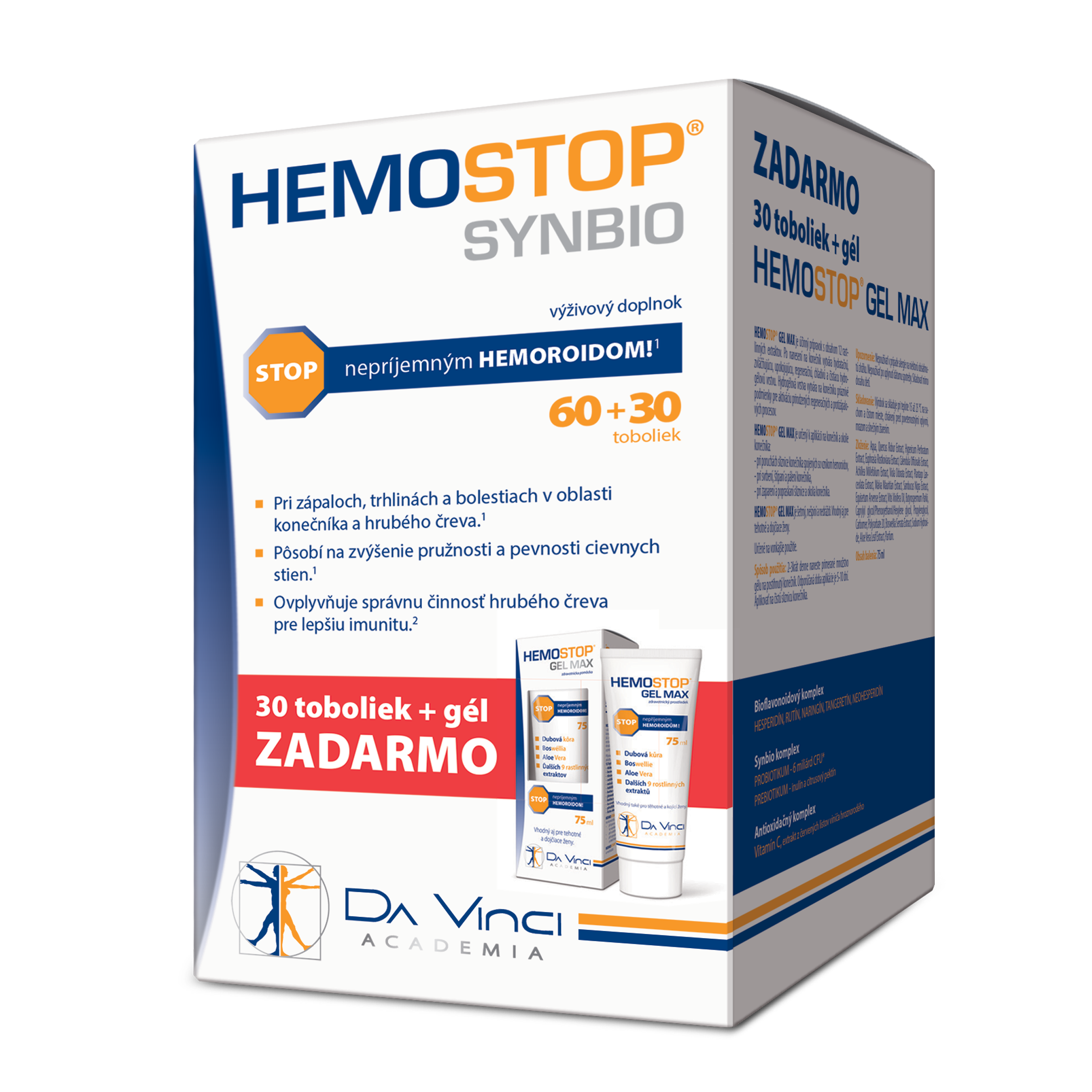 DA VINCI Hemostop synbio 60 + 30 kapsúl ZADARMO + gel 75 ml