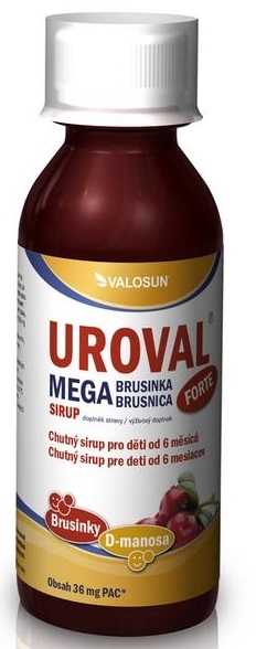 Uroval Mega Brusnica sirup na prevenciu urologických ťažkostí 200 ml