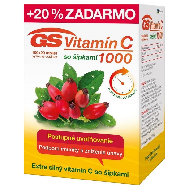 GS Vitamín C 1000 so šípkami 120ks