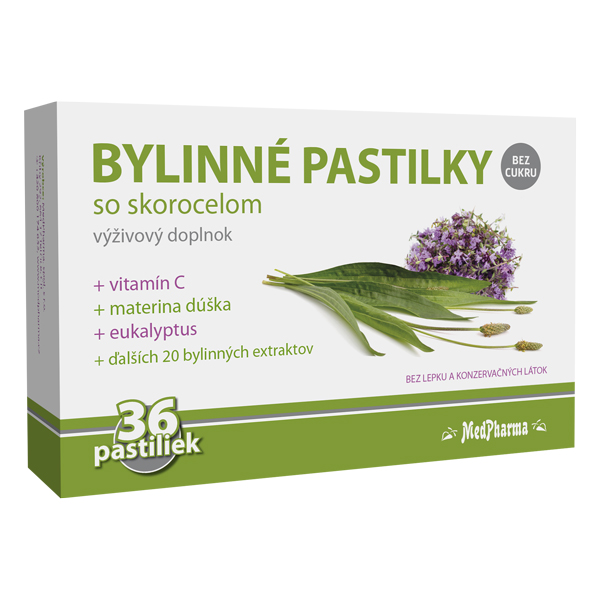 MedPharma BYLINNÉ PASTILKY Bez cukru, 36ks
