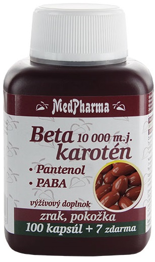Medpharma Betakaroten 10.000 m.j. Pantenol PABA 107 kapsúl