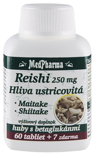 MedPharma REISHI 250 mg, Hliva ustricovitá, 60+7 zdarma (67 ks)