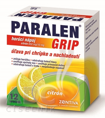 PARALEN Grip Horúci nápoj citrón 12 vrecúšok