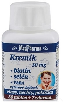MEDPHARMA Kremík 30mg + biotín + selén + PABA 37 tabliet