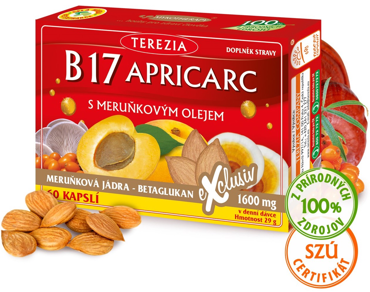 TEREZIA Apricarc B17 s marhuľovým olejom 60 kapsúl