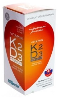 BIOMIN Vitamín K2 + vitamín D3 2000 IU premium 30 kapsúl