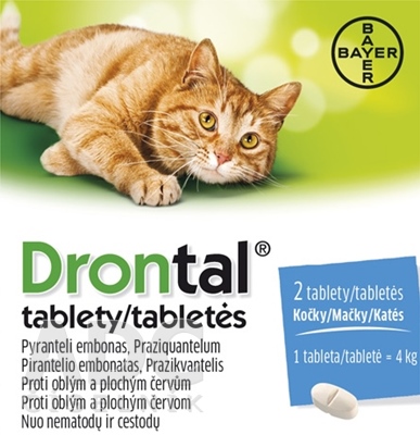 DRONTAL tablety pre mačky 2 tablety