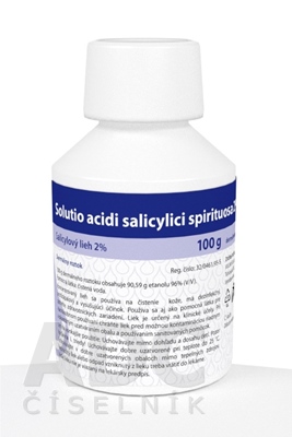SOLUTIO acidi salicylici spirituosa 2% dermálny roztok 100 g