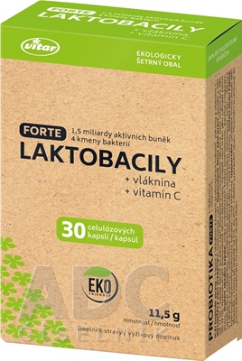 VITAR LAKTOBACILY FORTE + vláknina + vitamín C 30 kapsúl