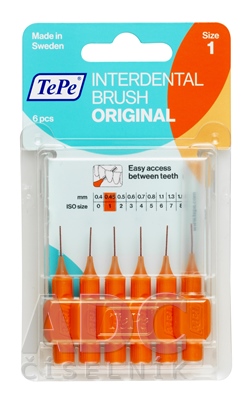 TePe Originál medzizubné kefky na dentálnu starostlivosť 0,45 mm, 6ks (oranžové)