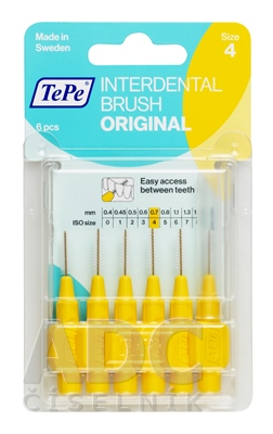TePe Original 0,7 mm medzizubné kefky žlté 6 kusov