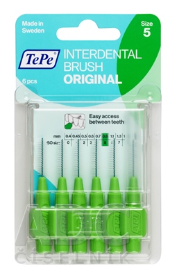 TePe Original 0,8 mm medzizubné kefky zelené 6 kusov