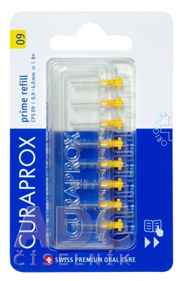 CURAPROX CPS 09 prime refill žltá medzizubné kefky bez držiaka 8 ks