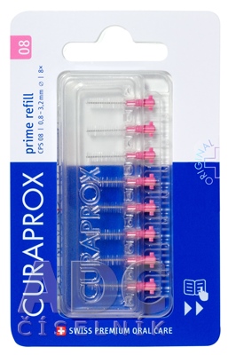 CURAPROX CPS 08 prime refill ružová medzizubné kefky bez držiaka 8 ks