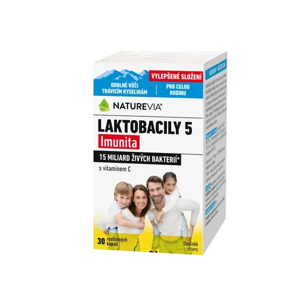 SWISS NATUREVIA LAKTOBACILY "5" s vitamínom C 33 cps