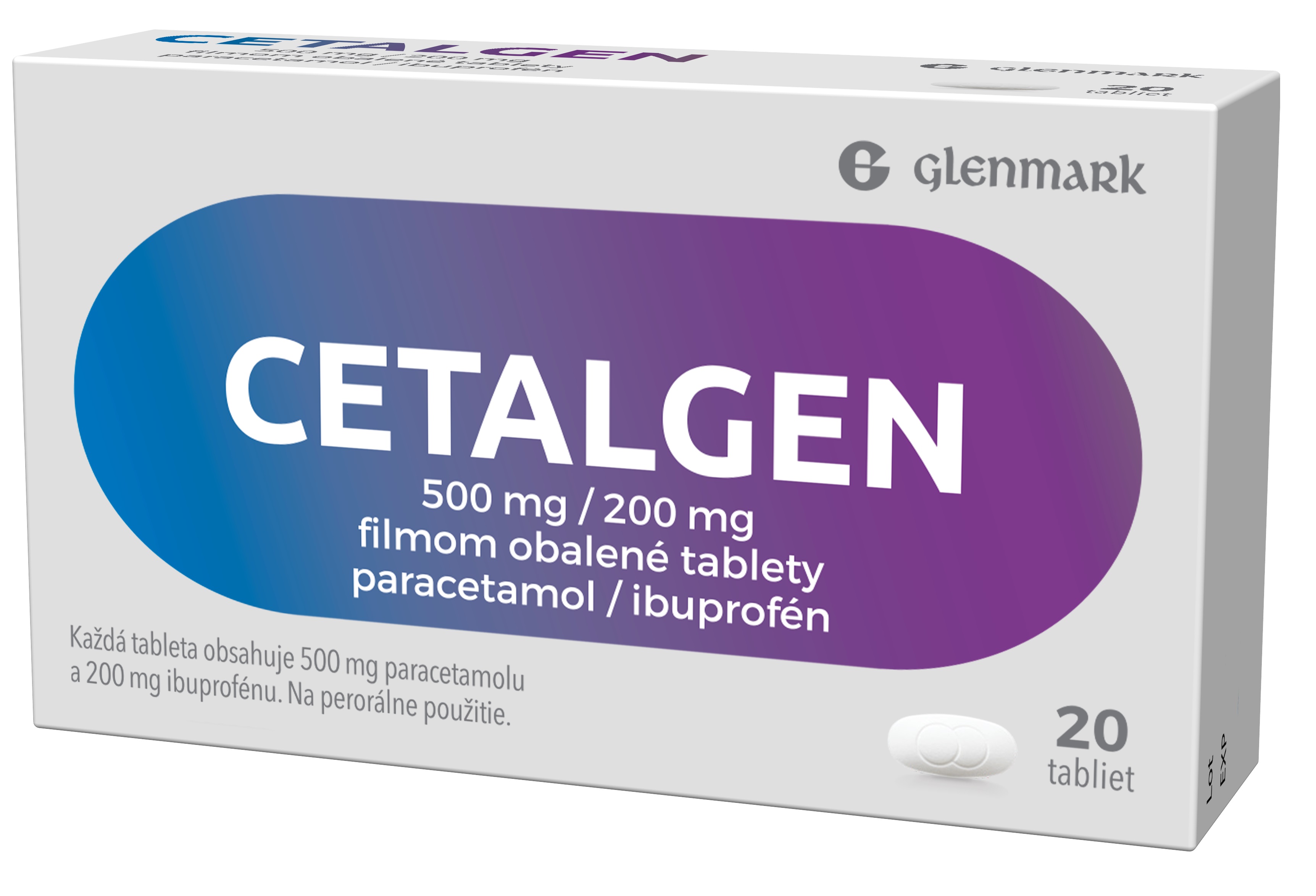 CETALGEN 500mg/200mg tablety 20 kusov