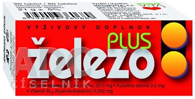 NATURVITA Železo plus tablety pre normálnu tvorbu červených krviniek a hemoglobínu 60 tbl