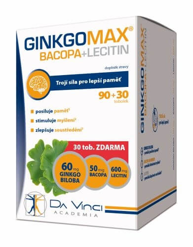 DA VINCI ACADEMIA GinkgoMAX+Bacopa+Lecitín 60 kapsúl