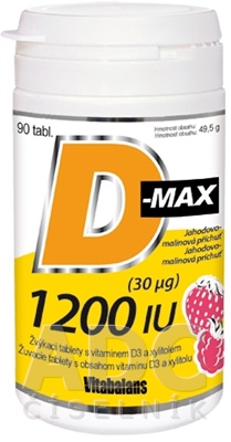 Vitabalans D-max 1200 IU 90 žuvacie tabliety