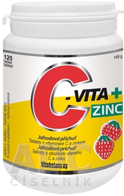 Vitabalans C-VITA + ZINC jahodová príchuť 120 tabliet