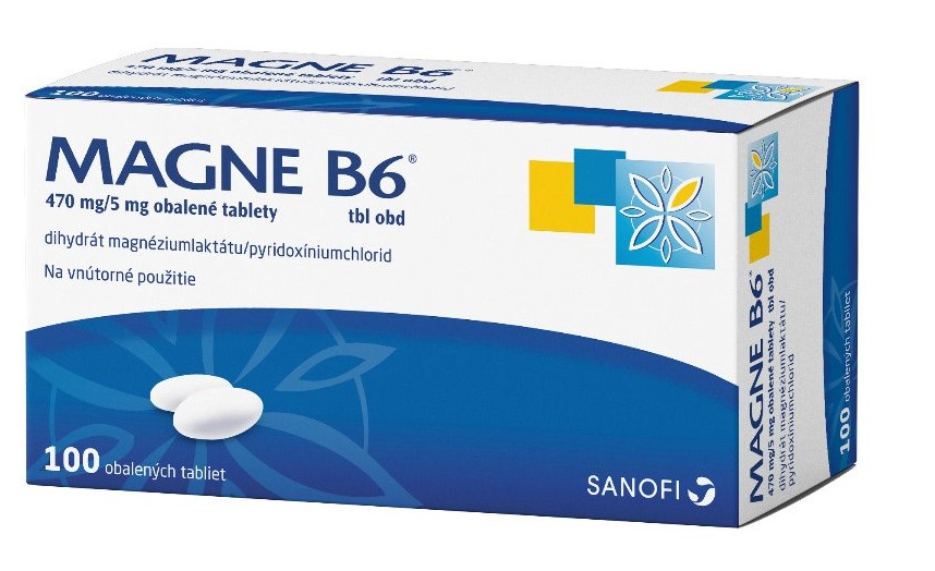 Magne B6 Magne B6 470mg/5mg obalené tablety na účinné doplnenie horčíka 100 tbl