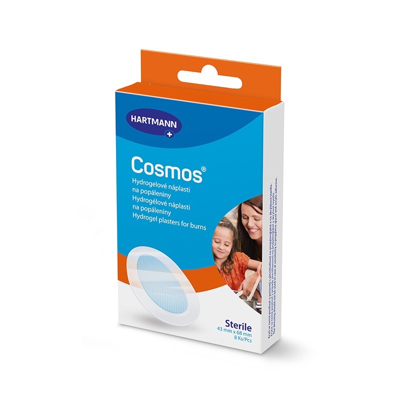 COSMOS Burns hydrogelové náplasti na popáleniny, sterilné (43 x 68 mm) 8 ks