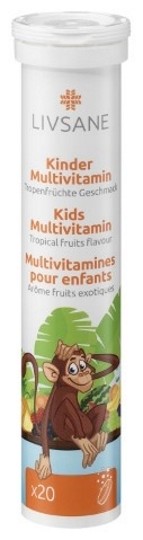 LIVSANE A-Z Multivitamín pre deti šumivé tablety 20 tbl