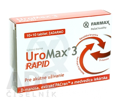 FARMAX UroMax 3 Rapid na močové cesty 20 tabliet