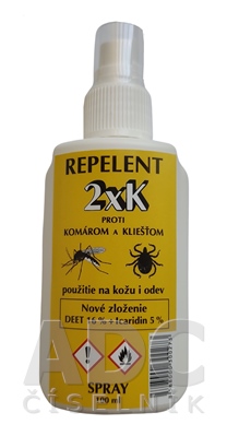 Repelent 2xK sprej proti komárom a kliešťom 100 ml