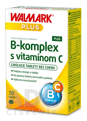 Walmark B-komplex PLUS + vitamín C tablety na podporu imunitného systému, pre krásne vlasy a pleť 30 tbl