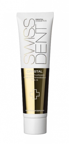 SWISSDENT CRYSTAL regeneračný zubný krém bez fluoridov, 100 ml