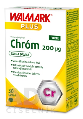 WALMARK Chróm Forte 200 µg s obsahom chrómu, 30 ks