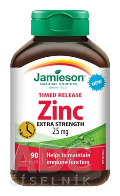 JAMIESON ZINOK 25 MG S POSTUPNÝM UVOĽŇOVANÍM tbl 1x90 ks