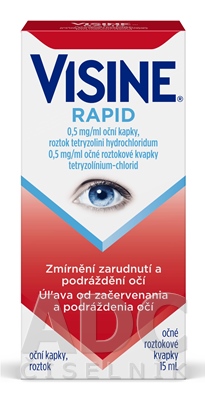 Visine Visine Rapid 0,5 mg/ml očné kvapky, roztok na osvieženie unavených očí 15 ml
