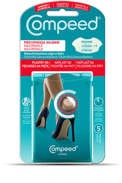 Compeed náplasť na pľuzgiere na päty 5 ks
