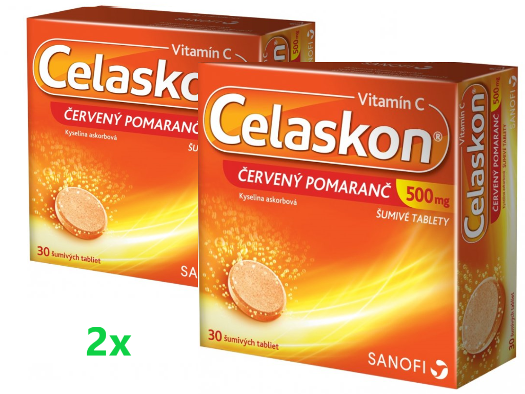 CELASKON Vitamín C 500 mg Červený pomaranč 30 šumivých tabliet