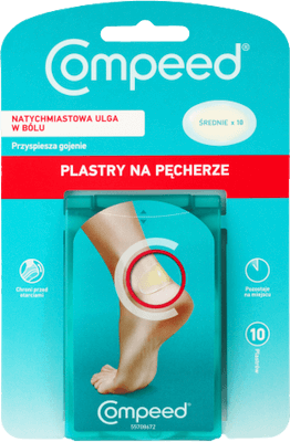 COMPEED Náplasti na pľuzgiere stredné znecitlivujúca náplasť na pľuzgiere 10 ks