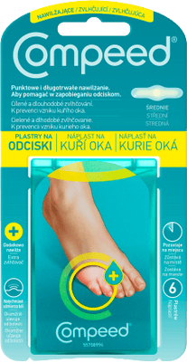 Compeed NÁPLASŤ Na kurie oká hydrokoloidná, stredná 6ks