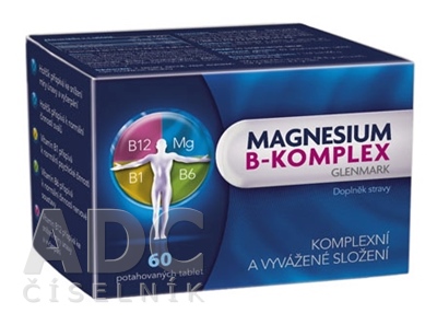 Glenmark Magnesium B-komplex tablety na podporu zdravia nervovej sústavy 60 tbl