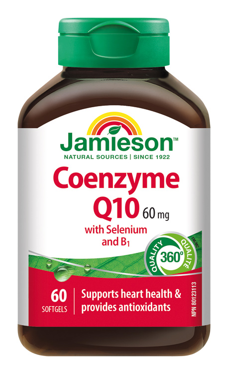 JAMIESON Coenzým Q10 60mg so Selénom a Vitamínom B1 60 kapsúl