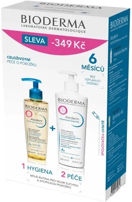 BIODERMA Atoderm Intensive baume 500 ml + Atoderm Sprchový olej 200 ml
