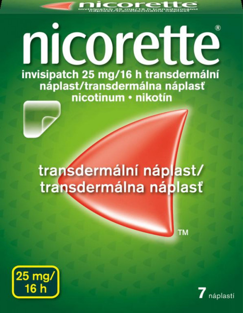 Nicorette Invisipatch 25 mg/16 h transdermálna náplasť pri odvykaní od fajčenia 7 ks