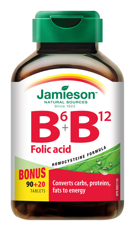 Jamieson B6 + B12 Folic acid tablety na podporu krvotvorby 110 tbl