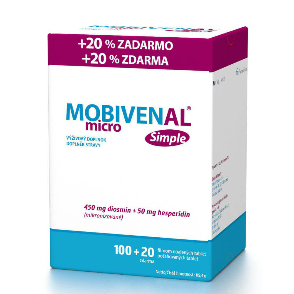 MOBIVENAL micro simple 100 + 20 tabliet ZADARMO