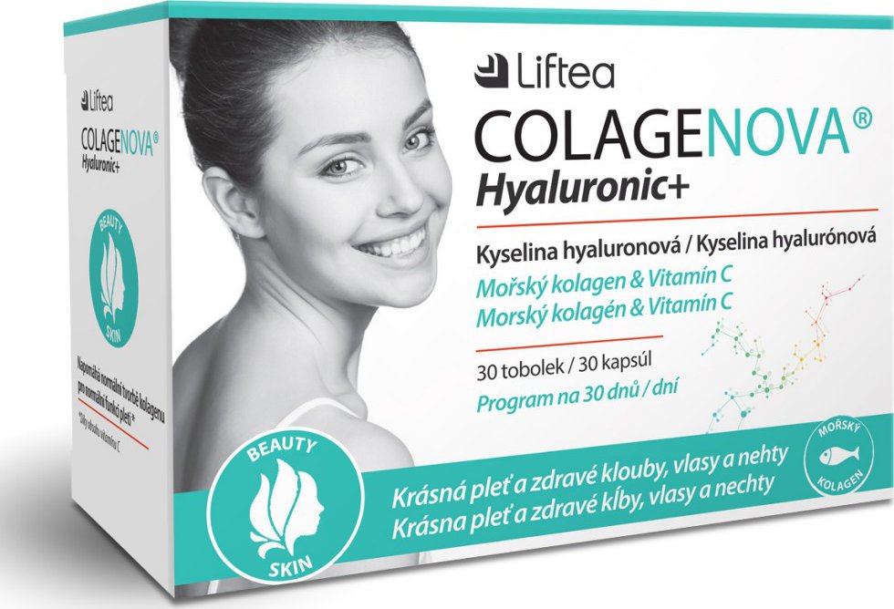 Liftea Colagenova Hyaluronic+ tobolky pre krásne vlasy, pleť a nechty s vitamínom C 30 cps